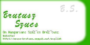 brutusz szucs business card